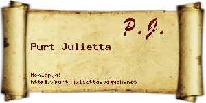 Purt Julietta névjegykártya